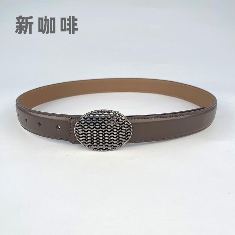 Leather Women'S Belt Cowhide Simple Match Casual Pants Jeans Women'S Pin Buckle Belt