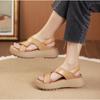 Summer New Fish Mouth Sandals Women's Platform Mother Shoes Comfortable Flat Retro Casual Cross Roman