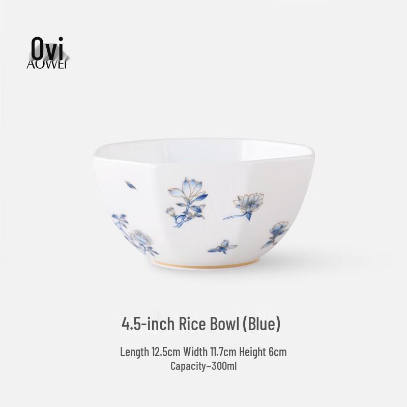 Керамическая рисовая миска Aowei Jingdezhen в стиле легкой роскоши