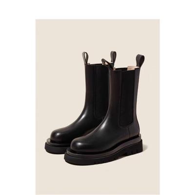 Обувь для женщин Chelsea Footwear Platform Half High Womens Boots Mid Calf Elastic Biker Waterproof 2024 New Stylish Offer