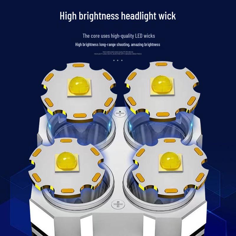 Cross 4 LED L-S03 Высокояркий Многофункциональный Перезаряжаемый Фонарь с Боковым Дисплеем – Прочный и Портативный для Использования на Открытом Воздухе.