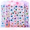 4 Pcs Children's Sparkling Makeup Stickers with Three-dimensional Stars, Pentagonal Stars, Heart-shaped Circular Crystals, Diamonds, Gemstones