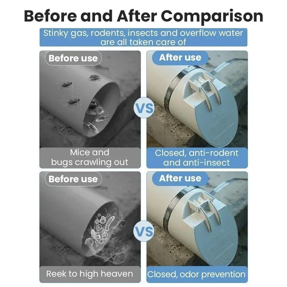 Крышка для канализационной трубы с защитой от крыс, ПВХ-крышка для дренажной трубы с защитой от запаха, заглушка для дождевой трубы, наружный клапан для трубы