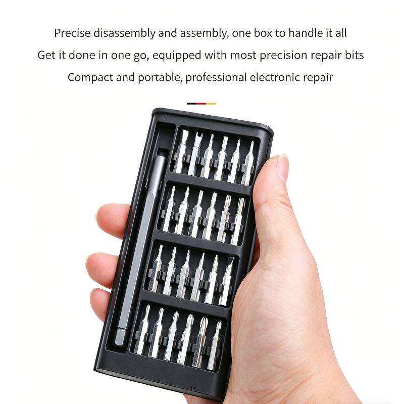 24-In-1 Magnetic Screwdriver Set - Precision Repair Kit For Phone, Computer & Electronics - 24 Detachable Steel Bits