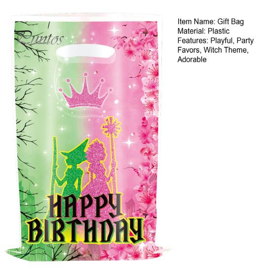 Подарочные пакеты для вечеринки ведьмы, зеленые и розовые пакеты для сладостей, пластиковые подарочные пакеты для закусок для девочек, принадлежности для вечеринки по случаю дня рождения ребенка
