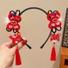 Tassel Chinese New Year Headwear Braid Hair Hanfu Hair Sticks Cute Red Bow Hairband  Children