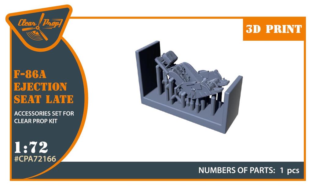 Прозрачное кресло-катапульта для поздней модели североамериканского истребителя Sabre, прозрачные пластиковые детали модели CPUA72166 Prop! 1/72 Ф-86А (для Prop) (Самолет)