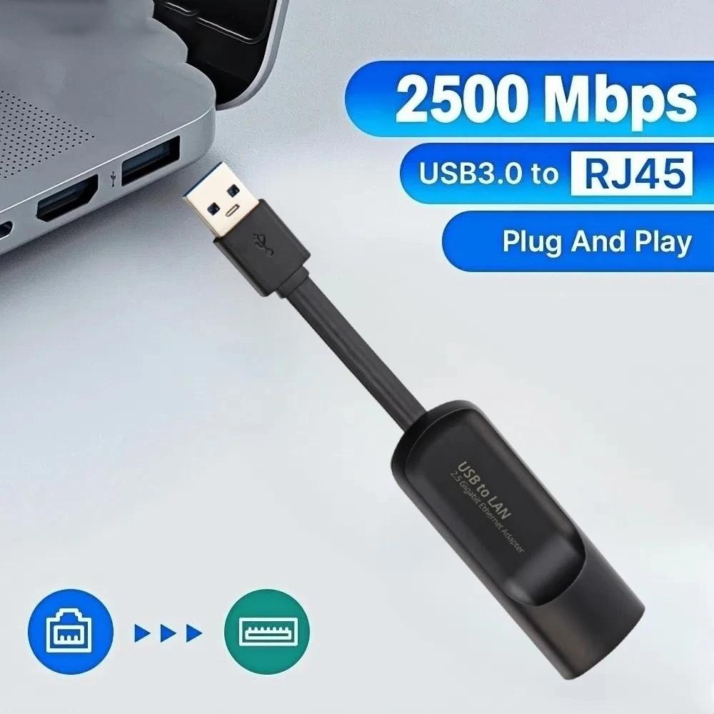 USB Type C To RJ45 2500Mbps Ethernet Adapter RJ45 Port 2.5G Wired Ethernet Adapter  PC Accessories