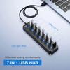 7 в 1 USB 3.0 концентратор 5 Гбит/с высокоскоростной разветвитель с переключателем управления USB док-станция OTG адаптер для ПК портативного компьютера