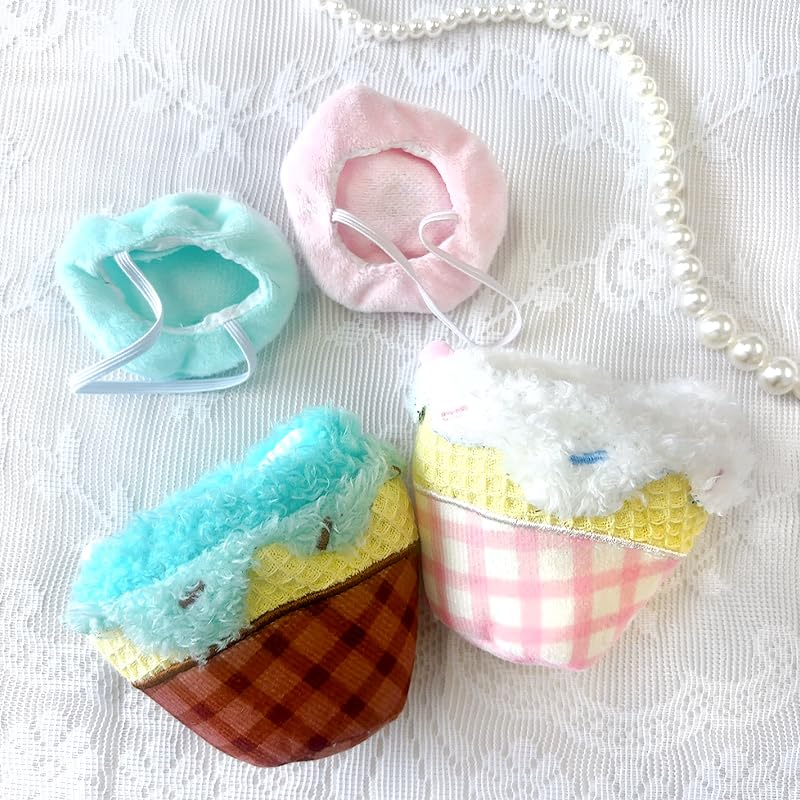 Плюшевый костюм розового мороженого для 10-сантиметровой плюшевой игрушки [Б/у]