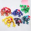 Christmas Hat Frog Refrigerator Magnet 3D Printed Movable Joints Frog Fidget Toy Articulated Animal Model Figurine Fridge Magnetic Frog Decoration