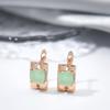 Kinel Rose Gold Color Square Drop Earrings For Women Green Zircon Vintage Earring