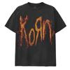 Футболка Korn с логотипом-пламенем, размер L, черная, унисекс