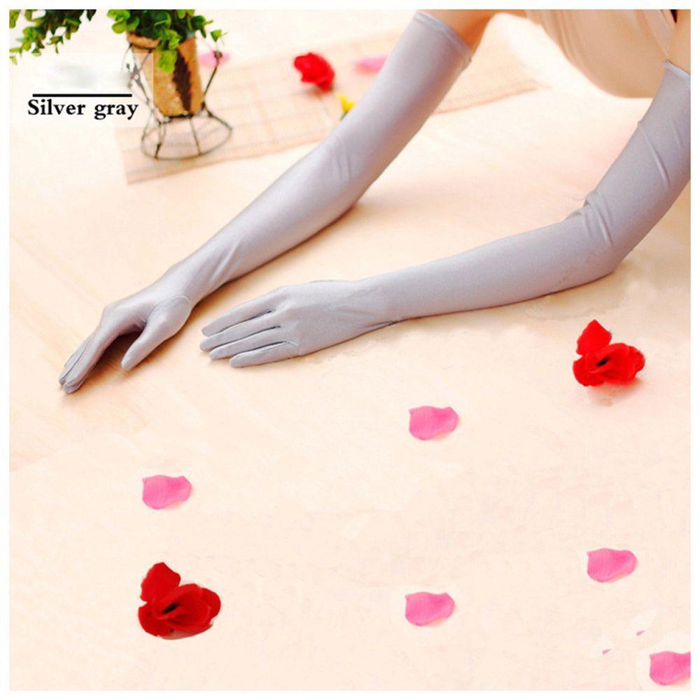 Женские свадебные вечерние оперные перчатки, костюм для выпускного вечера, длинный атласный костюм