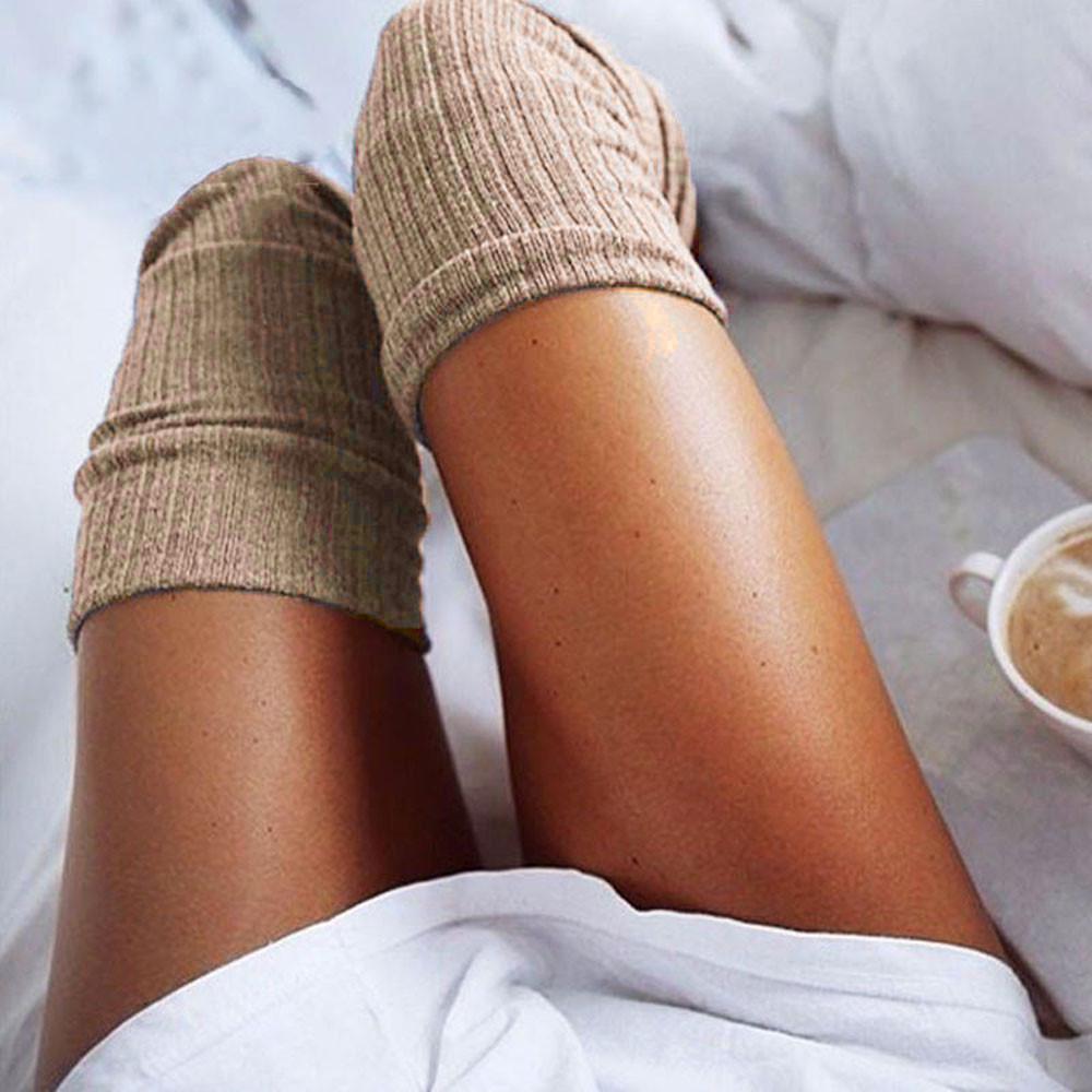 Рождественский подарок, женские и женские гольфы выше колена, длинные хлопковые чулки, теплые