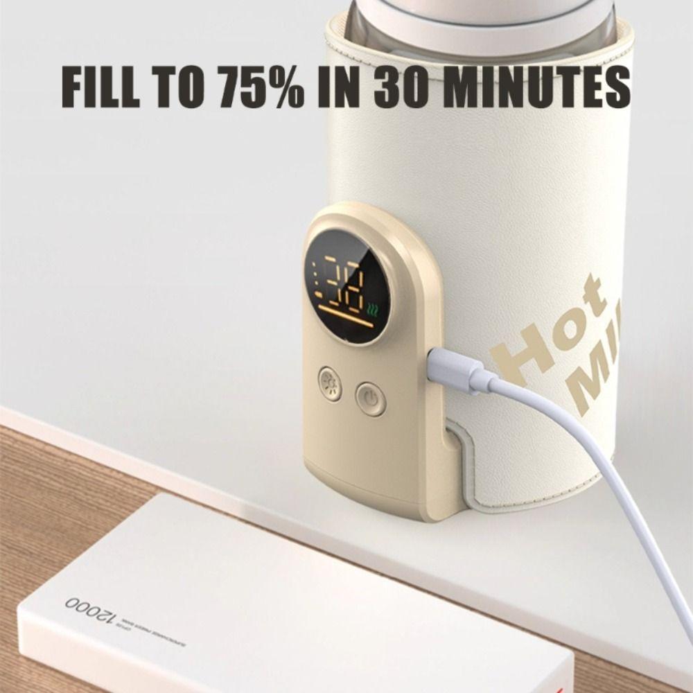 Constant Temperature Milk Warmer Wireless Nighttime Milk Warmer Bottle Insulation Cover  Car Mount