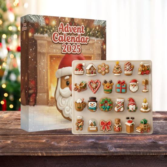 Gingerbread Cookies Advent Calendar 2025 24 Days Christmas Countdown with Mini Ornaments Set Holiday Gift for Kids And Family