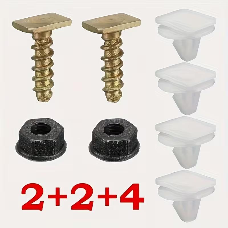 Wheel Trim Fastener Clips 2* Metal Screws 2* Plastic Nuts for Vauxhall Corsa Nut Plastic Screw Tailgate Trim Panel Fasteners