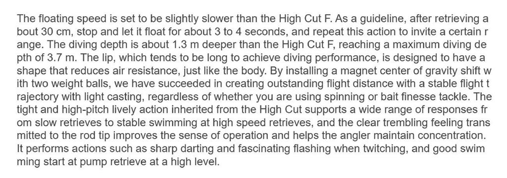 OSP High Cut DR Floating Shad Rattle Minnow Lure GHF-92 (5511)