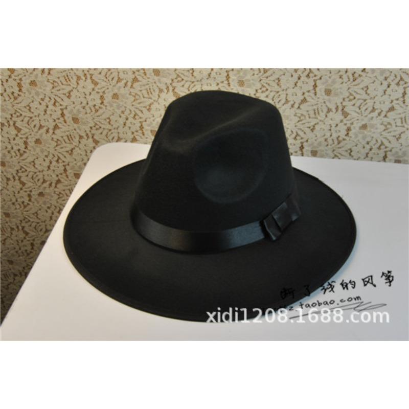 Шанхайский цилиндр Мужской Женский Британская шляпа Джазовая шляпа из шерстяного фетра Летняя шляпа от солнца Шерстяная сценическая шляпа