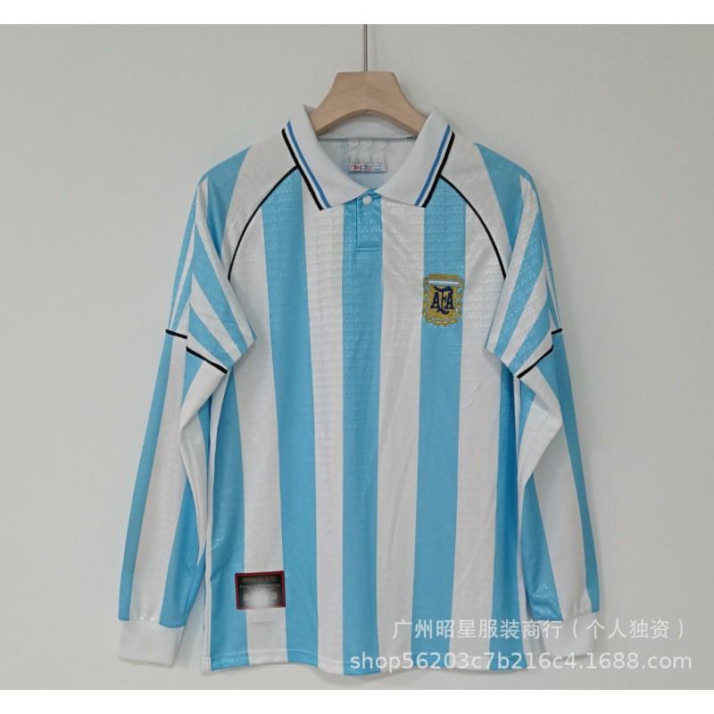 Vintage Long Sleeve Football Jersey 06 England Argentina Portugal Italy Brazil Sports Training Top