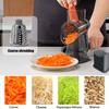 Rotating Cheese Grater/Shredder with Handle, Handheld Round Mandolin, Vegetable Slicer, Carrot Shredder, Nut Grinder with 3 Replaceable Stainless Stee