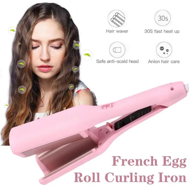 Electric Curling Iron with Automatic Lambswool Curling Tool Long Lasting Styling French Styling Rotating