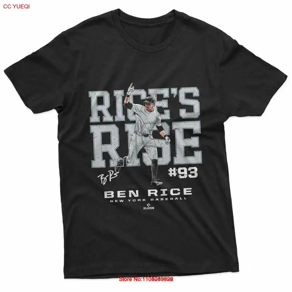 Rices Rise Ben Rice Нью-Йорк MLBPA Футболка винтажная Стирка Повседневный мода Дышащий Удобный дизайнерская одежда мужская Мягкий