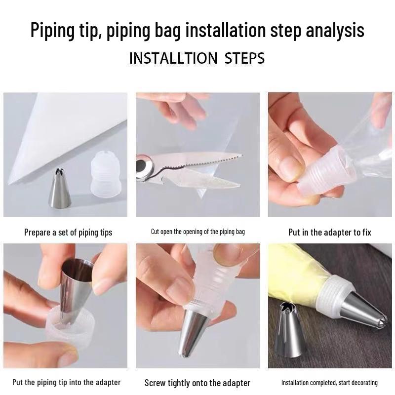 Exclusive New User Offer: Extra Large & Thick Disposable Food-Grade Piping Bags with Tips for Icing Decoration.