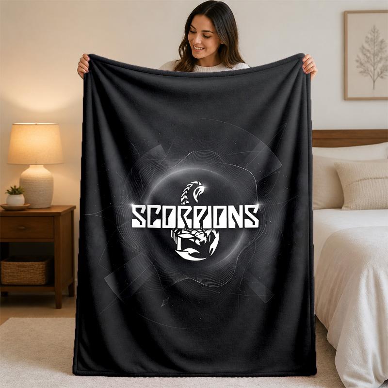 Scorpions Print Flannel Blanket Cozy Lightweight Plush Throw Blanket For Bed Sofa Household Use