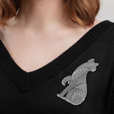 Брошь-булавка в форме кошки, в ретро-стиле, состаренный значок, износостойкий, нержавеющий, значок на лацкан пиджака, украшение для одежды