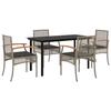 VidaXL Ensemble à Manger de Jardin avec Coussins 5 pcs, Table et Chaise de Terrasse, Meubles de Patio, Mobilier d'Extérieur, 3213619