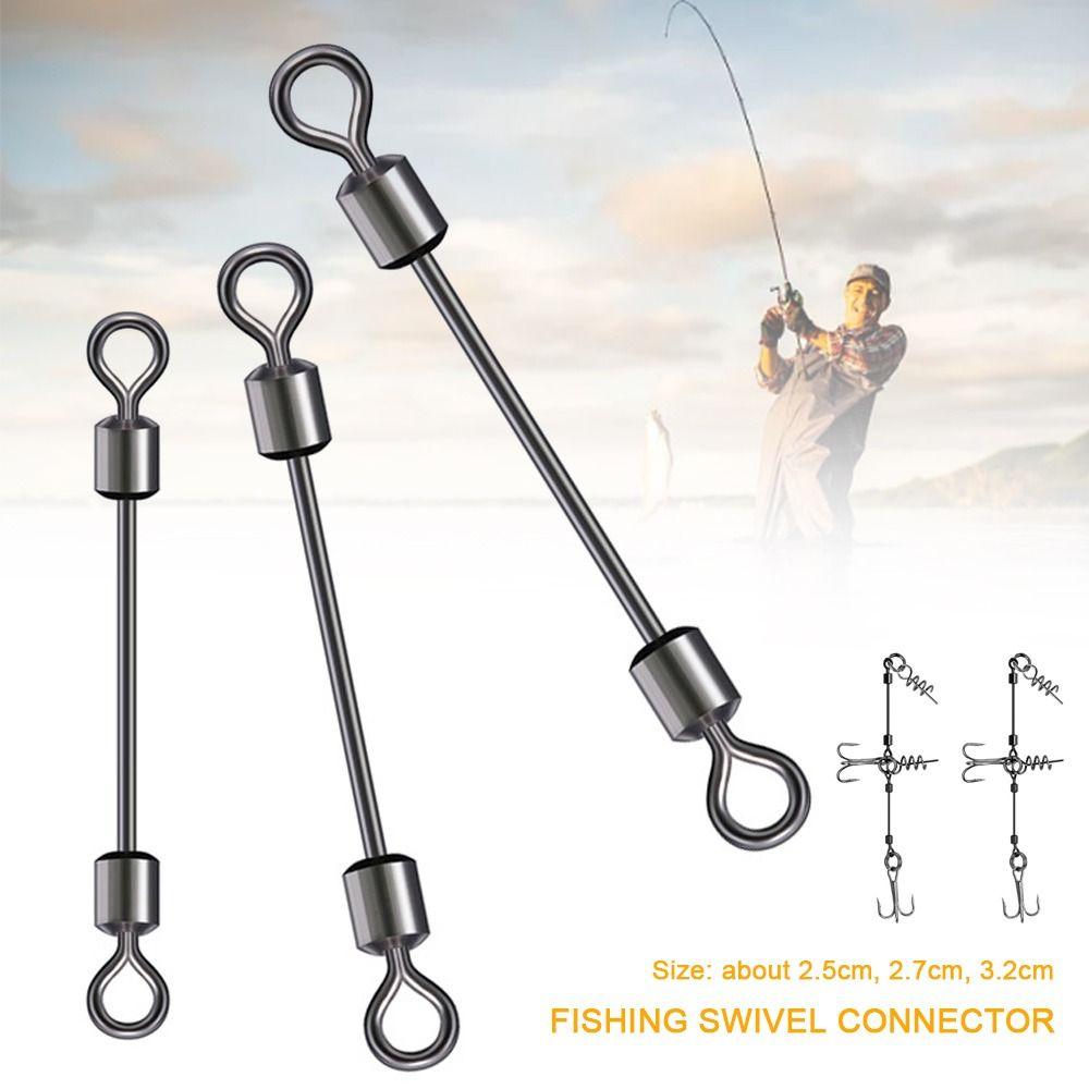 50pcs Bearing Barrel Heavy Duty Ball Stainless Steel Double Rolling Fishing Swivel Connector