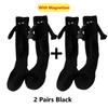 Couple Cotton Sock Magnetic Suction Hand In Hand Socks Black White Unisex Holding Hands Long Socks
