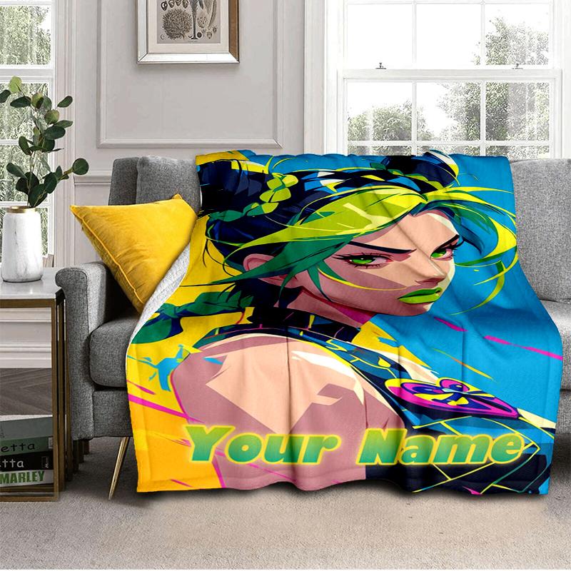 1PC Custom Name "Vibrant Neon Fantasy Artwork" flannel blanket versatile,all-season throw suitable for the living room,bedroom,camping,travel,and gift