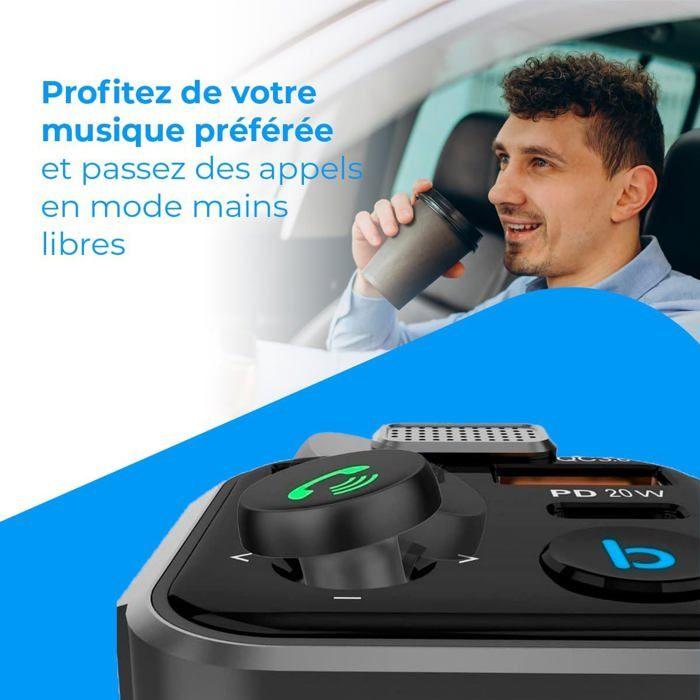 Transmetteur FM Bluetooth - NK - 3 Ports de Chargement - Charge Rapide - Mains Libres - Effet Visuel