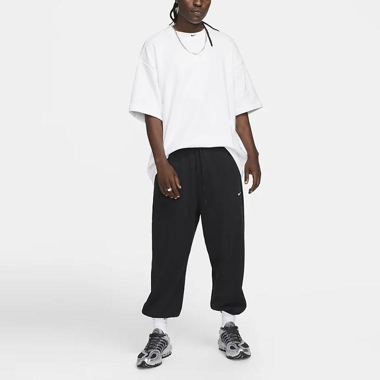 Nike Спортивная одежда Circa Solid Logo Пуловер с круглым вырезом Свободная футболка с короткими рукавами Мужские топы Белые DX0188-100