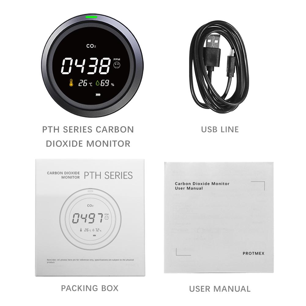 Измеритель CO2 Датчик CO2 Многофункциональный детектор CO2 Бытовая техника USB зарядка Монитор качества воздуха Анализатор качества воздуха