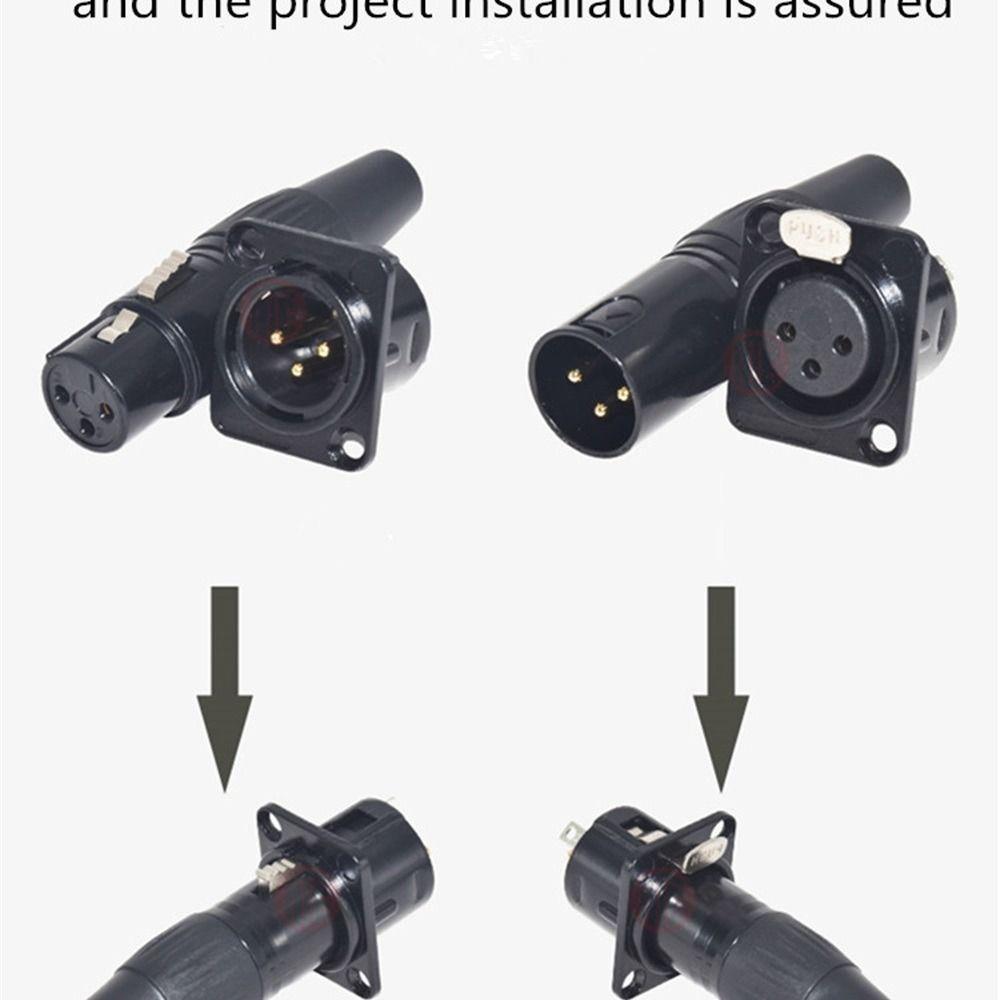 1Pcs Solder Terminals Design 3Pin XLR Connector Panel Mount Audio Jack Stage Microphone Use
