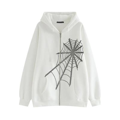 Весенне-осенний женский пуловер с принтом и длинными рукавами, свободный повседневный уличный топ на молнии