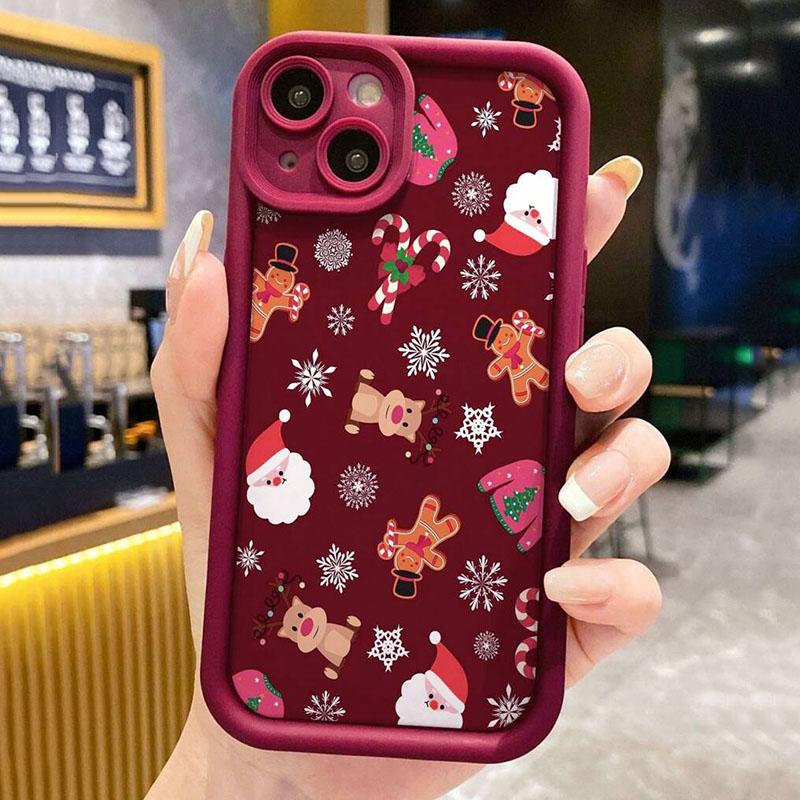 Креативный Милый Чехол для Телефона с Рождественским Узором для Samsung Galaxy S25 S24 S23 S21 S20 5G FE Plus Ultra A15 A35 A54 A55