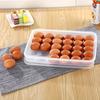 Egg Container Lidded Refillable Monolayer Large Capacity Transparent Plastic Egg Box Kitchen Supplies