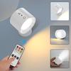 LED Wall Lamp with Remote Control Adjustable Brightness Color Temperature Rechargeable Wall Mount Bedside Lamp Night Light