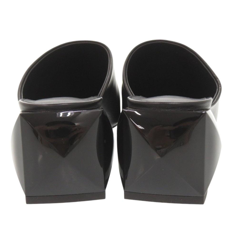 Used AUTHENTIC HERMES Mule heels Christie Sandals Black Leather