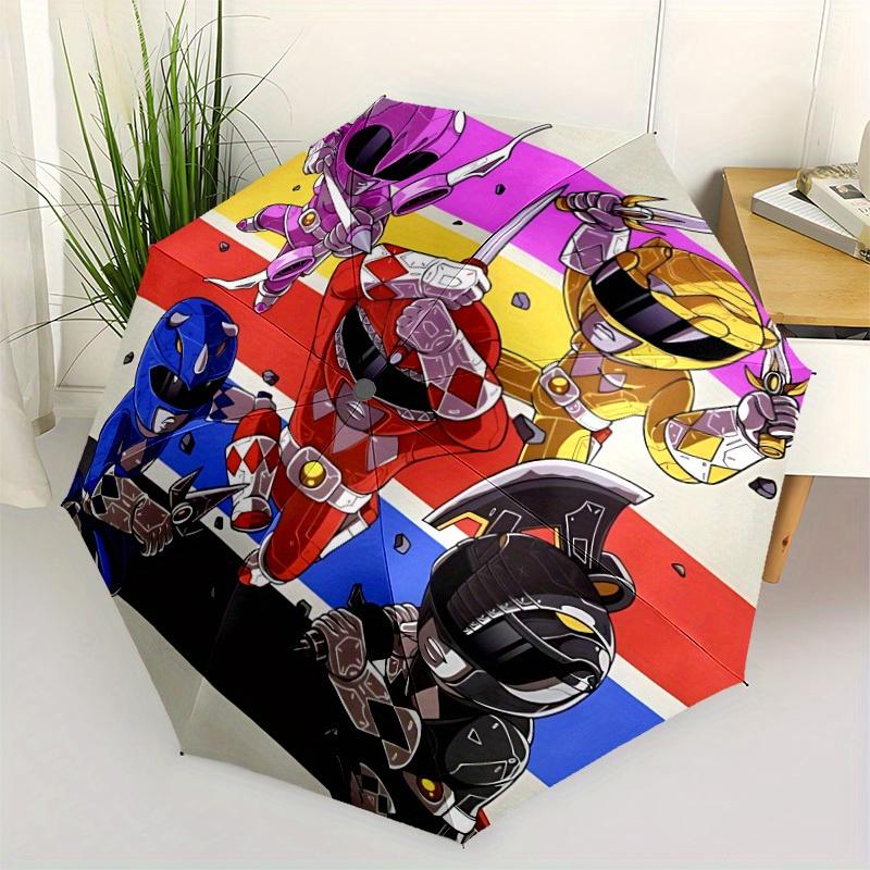 1pc Power Rangers Design Automatic Open/Close Umbrella - Compact Travel Umbrella, Perfect Gift for Friends -Intricate Design Umbrella yy250811071