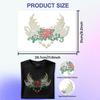 Rhinestone Iron On Transfer Rose and Wing Bling Diamond Hotfix Patches for Clothes, Large Iron On Sequin Applique for Jeans Jacket Caps Bag T-Shirts