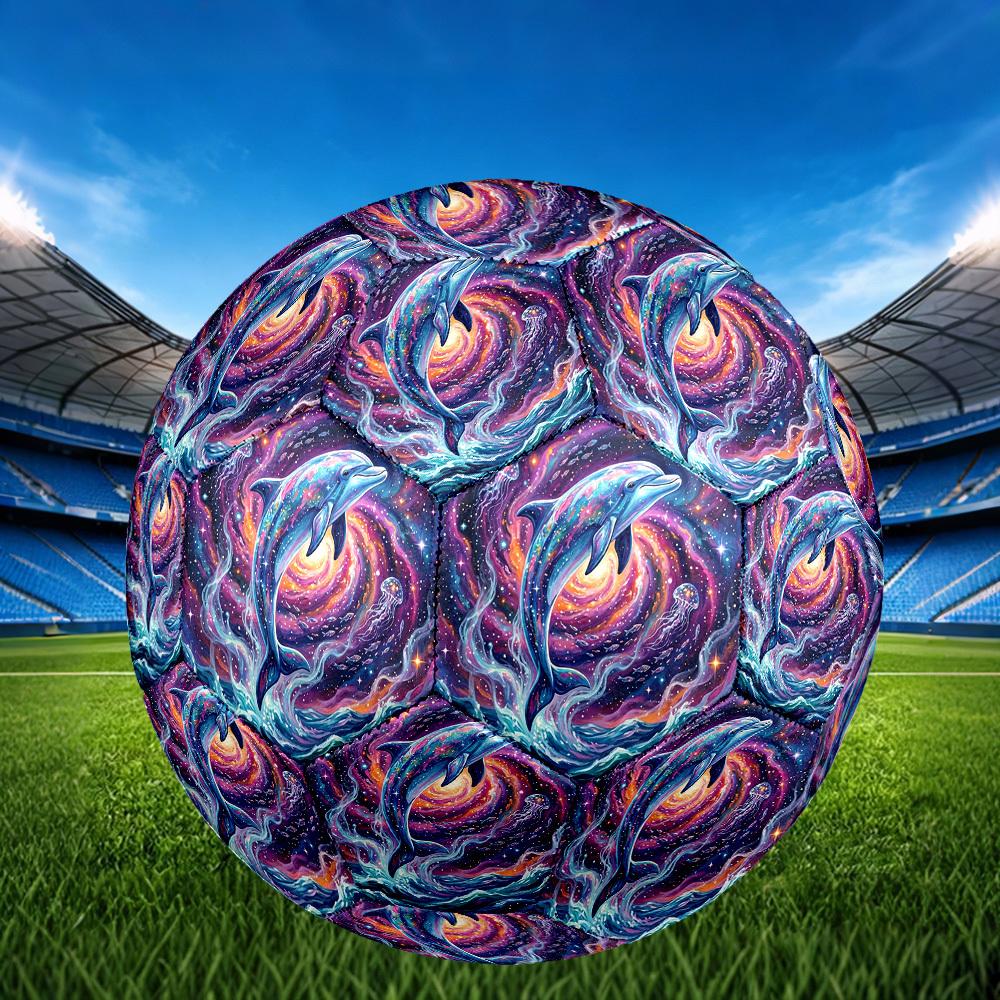 1pc Cosmic Dolphin Journey Durable Size 5 Soccer Ball Professional Match Training Football Indoor &Outdoor Sports Ball p60171