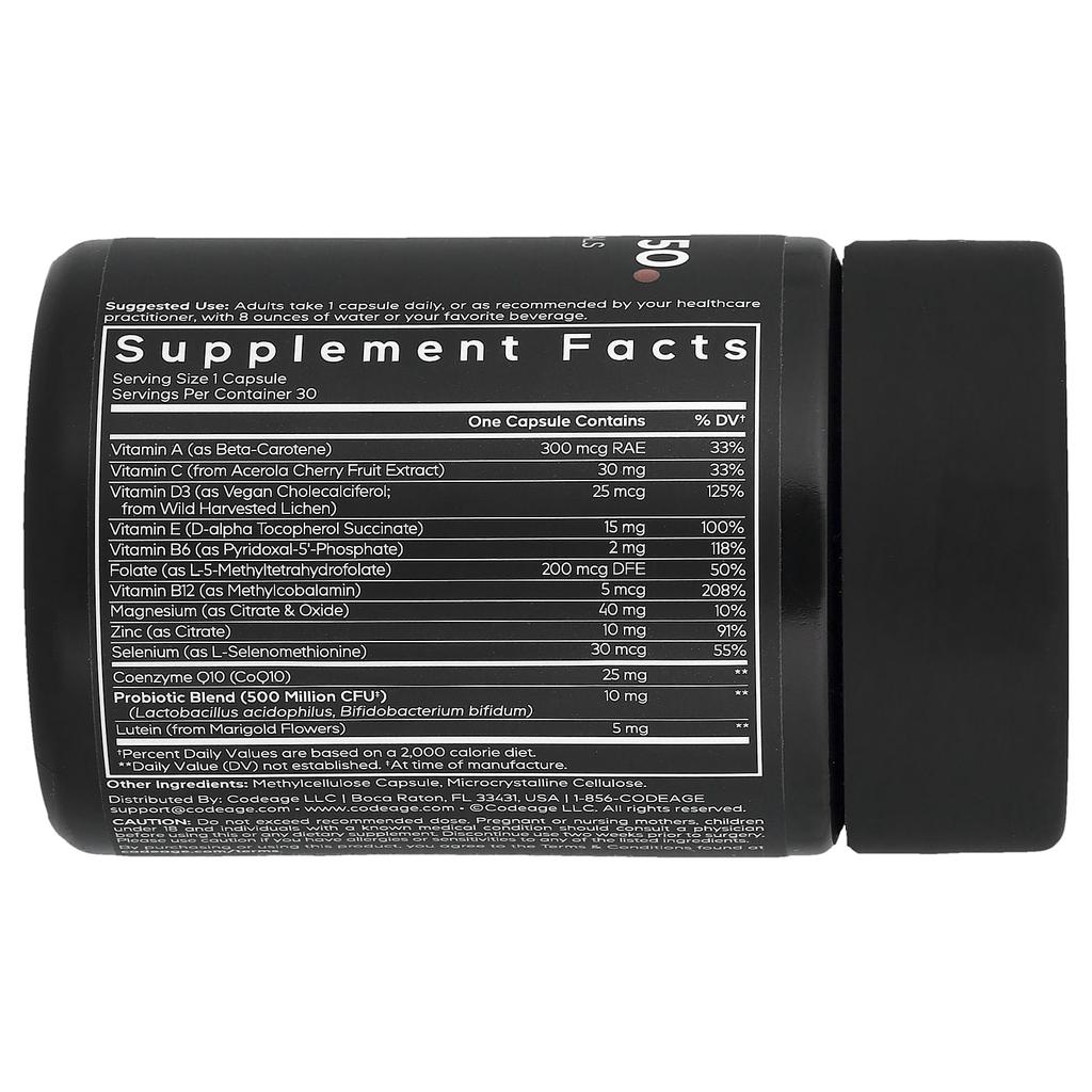 Мультивитамины для мужчин 50+, 30 вегетарианских капсул