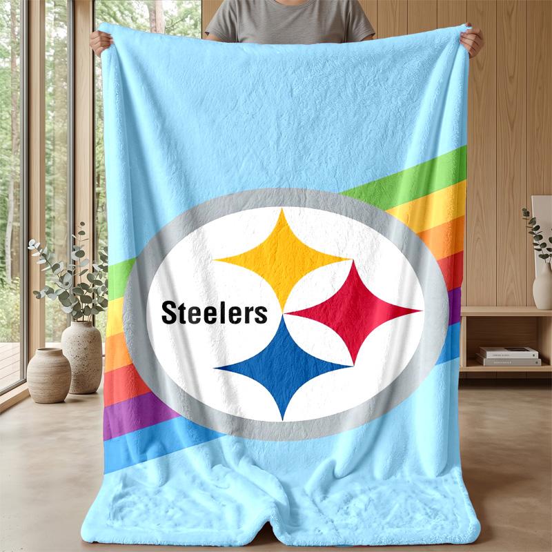 Pittsburgh Steelers Flannel Fleece Blanket Cozy Warm Throw Blanket For Couch Bed Travel All Season Use