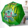 Зонт-трость Pokemon Бульбазавр с автоматическим открытием/закрытием, Складной зонт, Портативный, Компактный, Идеальный подарок на День рождения, Рождество0809201